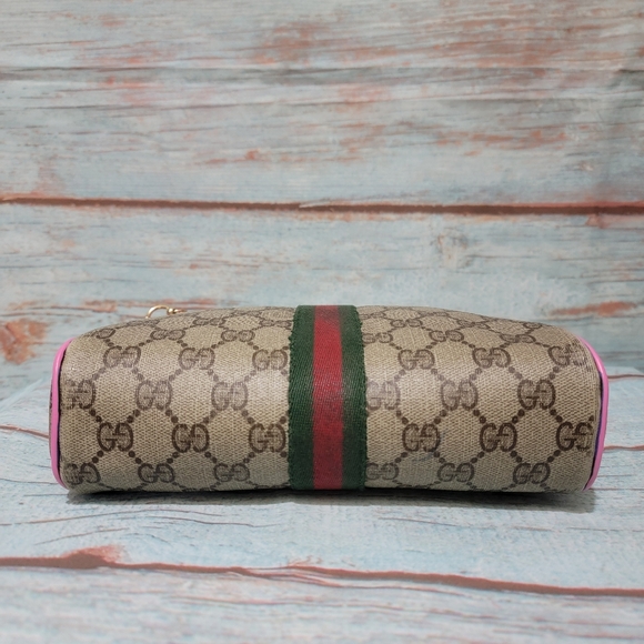 #WC134 AUTHENTIC Gucci Web Sherry Line Leather clutch bag - Picture 6 of 12